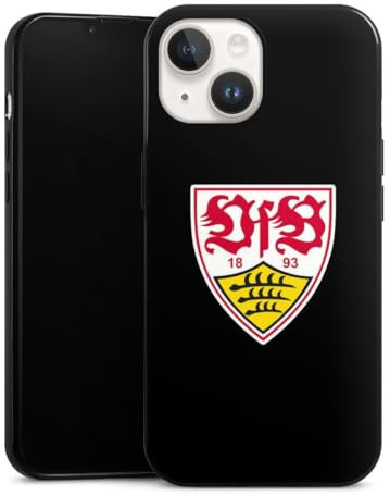 Slim Case extra dünn kompatibel mit Apple iPhone 14 Silikon Handyhülle schwarz Hülle VfB Stuttgart Offizielles Lizenzprodukt Wappen