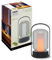 CALEX Como Tischlampe, wiederaufladbar, kabellos, dimmbar, Feuereffekt, warmweißes Licht, wasserdicht, Aluminium, Schwarz