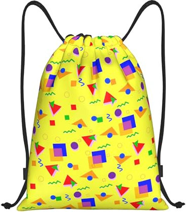 Laptop-Rucksack im Retro-Stil der 80er und 90er im Vintage-Stil, Turnbeutel für Herren und Damen, klein, 35,6 cm, Reisetasche, lässiger Sackpack, Yoga-Netzbeutel, Sporttasche, Outdoor-Tagesrucksack zu