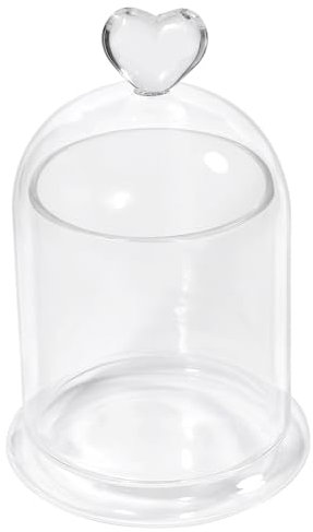 CHGCRAFT Glasglocke Mit Sockel Bogenförmige Herz Glasglocke Dekorative Durchsichtige Glasglocke Für Kerzenhalter Blumen Und Pflanzensammlungen 102x158mm
