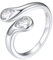Silvora Silberringe Damen Verstellbares Diamant Zirkon Fingerring Dünne Toi Et Moi Geburtsstein Damenring Silber Hochzeitsringe Ring Silber 925 für Frauen
