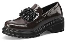 QUEEN HELENA Mocasines Loafer Casual Elegantes Francesines Sin Cordones con Tacón Plateau Zapatos Bajos Invierno Mujer X27-108, marrón, 39 EU