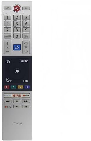CT-8543 - Mando a distancia de repuesto para Toshiba TV 32L2863DG 32L3863DA 32L3863DG 32W2863DA 32W2863DG 32W3863DA 32W3864DG 40L2863DG 40L3863DA 386499 L2863 DG 32L3866DG 43T6863DA 43T6863DG