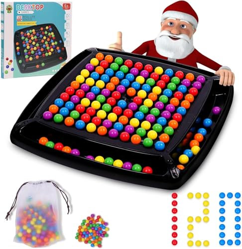 DKIIL NOIYB Schachbrett Doppelduell, Intellektuelles Schachbrett, Kugel Schach Elimination Brettspiel, Rainbow Ball Dual Duel, Intellectual Chessboard für Kinder und Erwachsene (120pcs)