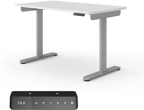 Ergotopia Desktopia One höhenverstellbarer Schreibtisch | elektrischer Schreibtisch höhenverstellbar | Bürotisch höhenverstellbar, Verstellbarer Tisch TÜV-geprüft, 7 Jahre Garantie 138x65 cm