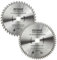 Paquete de 2 hojas de sierra circular para madera de 250 mm x 30 mm x 40T y 60T TCT, incluye anillos de reducción de orificio de 25 mm, 20 mm y 16 mm. Compatible con sierras circulares Bosch Makita