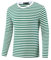 Lars Amadeus Striped T-Shirt for Men's Casual Crew Neck Long Sleeves Basic Pullover Tee Tops Green White XL