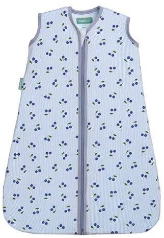 molis&co - Baby Schlafsack 0.5 TOG - Sommerschlafsack für Jungen - Neugeborene Babyschlafsack ohne Ärmel - 100% Baumwolle (Oeko-TEX 100), Premium Qualität - Cherries (70 cm)