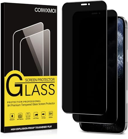 Coiwxmoi Sichtschutz für Apple iPhone 11 Pro Anti-Spähen Panzer Schutz Glas Privatsphäre Schutzfolie 9H Härte Kratzfest Bläschenfrei HD Anti Spy Gehärtetes Panzerfolie Blickschutzfolie,2 Stück