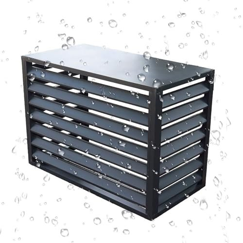Cache Climatiseur Extérieur en Alliage D'aluminium,caisson Anti Bruit Pompe À Chaleur ,panneaux de Clôture D'intimité, Étanche À La Poussière et À L'eau(Grey,100 * 50 * 70cm)