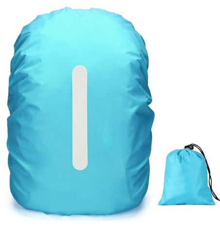 PINEPAN wasserdichte Rucksack-Regenhülle mit Aufbewahrungstasche Schultaschen-Reflektor Rucksackhülle mit reflektierenden Streifen für Wandern, Camping, Reisen, Radfahren, 15-100L