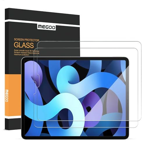 MEGOO 2 Pack Protector de Pantalla para iPad Pro 11 pulgadas (2022-2020, 4ta/3ra/2da Gen)&iPad Air 10.9 pulgadas（5ta/4ta, Vidrio Templado 9H, Claridad HD, Amigable con Fundas
