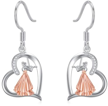 HARMONY BOLA Libelle/Bienen Ohrringe 925 Sterlingsilber Schwarzem Obsidian Schmetterling/Violin/Ballerina Ohrringe Schmuck Geburtstagsgeschenk für Damen