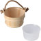Cubo de Sauna Barril de Madera de Alta Capacidad Accesorio para Sala de Vapor para Sauna SPA y Piscina Hecho de Madera de Tamaño 27 x 21,7 cm