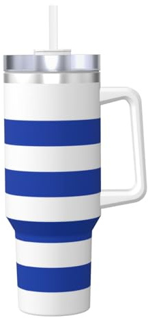 ZHAOUR Botella de agua de viaje para café caliente y frío, con diseño de bandera de Uruguay, 1,134.0 g, con pajilla y pajilla