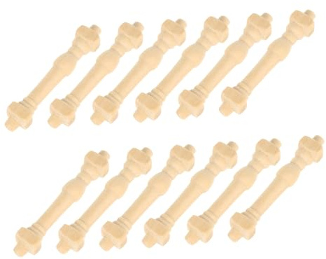 SOPOTUTU 12pièces Balustrade Miniature Bois Rampes pour Mini-Maison Garde-Corps Bois Accessoires Mobilier Mini-Maison Meubles Miniatures