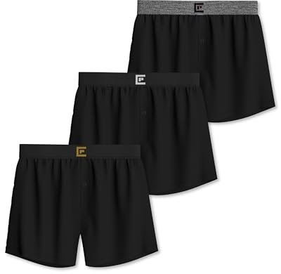 Pierre Calvini Loose Fit Mens Boxers - Soft Cotton Underwear (3/6Pk) | Boxer Shorts Men With Soft Jersey Cotton, Breathable Lightweight Comfort, Tag-Free Stay-Put Waistband, Relaxed Everyday Fit