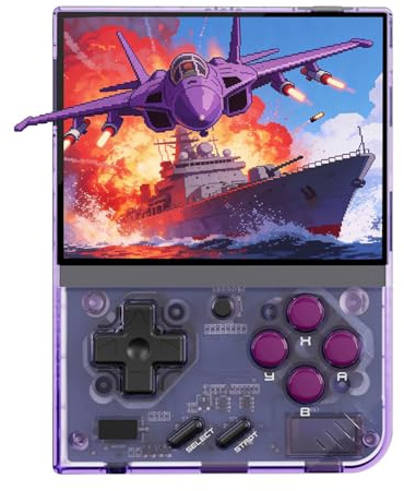XiFanHo Miyoo Mini Plus Retro Konsole 64G, Miyoo Mini+ Handheld Spielkonsole Portable mit 20000+ Spiele, Cortex-A7 Linux-System mit 3000 mAh Unterstützt Wireless Gamepad (Lila)