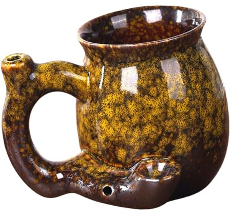 Mocoocouture Tazza da caffè in ceramica con smalto unico, tazza a forma caffettiera con manico ergonomico facile presa del contenitore da cucina per case durature, regalo Natale