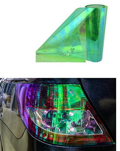 SMKJ Auto Scheinwerfer Folie Tönungsfolie Aufkleber für Scheinwerfer Nebelscheinwerfer Rückleuchten Blinker Gr.200cm x 30cm (Chamäleon Grün)