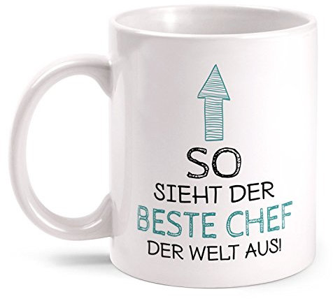 Fashionalarm Tasse So sieht der beste Chef der Welt aus beidseitig bedruckt mit Spruch | Geschenk Idee für Boss Geschäftsführer Abteilungsleiter, Farbe:weiß
