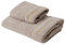 Borbonese Set 1+1 Coppia di spugne Art. Fine Op (1+1 Viso + ospite) con Bordino Applicato e Logo Ricamato (Tortora)