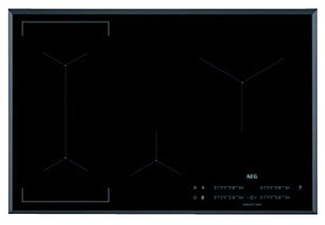 AEG - Piano cottura ad induzione IKE 84443 FB in vetro bisellato nero da 78cm
