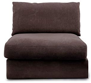 CAVADORE Sofa-Modul Fiona Sitzelement mit Rücken / XXL- Sessel mit Rückenlehne / 94 x 90 x 112 / Webstoff dunkelbraun