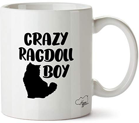 Hippowarehouse Crazy Ragdoll boy cat Printed Mug Cup Ceramic 10oz