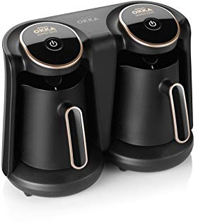 Arzum Okka Minio Duo Türkische Kaffeemaschine, 8 Tassen Kapazität, Überlaufschutz, Waschbare Kaffeekanne, Akustisches Warnsystem