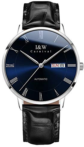 TEINTOP Herren Uhren Analog Automatisch Mechanische Armbanduhr mit Leder Armband