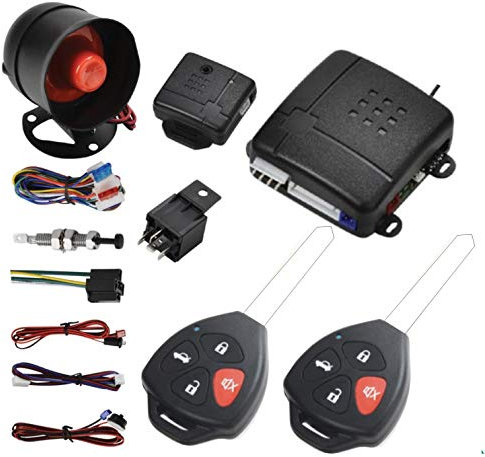 Style 17 Car Central Lock Universal Auto Remote Central Kit Vehicle Door Lock with Shock Sensor + Contorl Box + 2 Replacement Remote Contorl for Car Central Door Lock