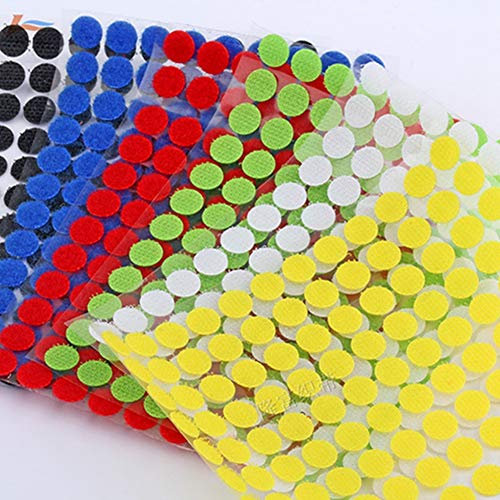 Egurs Bunte Klettpunkte Selbstklebend 600 Paar Self Adhesive Klett Klebe Punkte,6 Farben 25mm