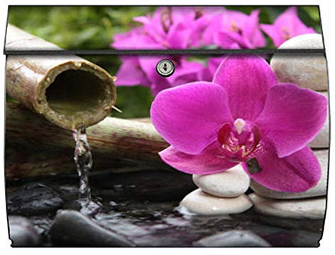 motivX-Ideenwerkstatt Briefkasten Swing Wandbriefkasten mit Motiv Orchidee mit Bambus