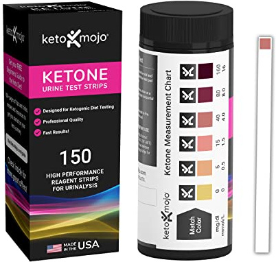 Keto-MOJO Ketone Urine Test Strips, 150ct, Keto & Low-Carb Diet