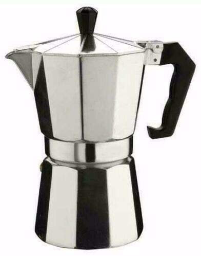 S & S PRODUCTS Small Espresso Coffee Maker Aluminum Italian Type Moka Pot Stove Home Office Use on Gas or Electric Stove 1 Cup