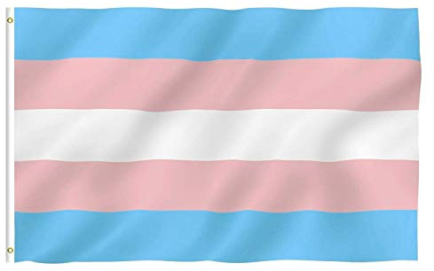 JZK 90 cm x 150 cm trans flagge groß transgender Flagge für Wand, transgender pride flag, transgender Stolz Flagge für draußen, Karneval, groß LGBTQ Flagge LGBT, Gay Pride Festival Accessoire