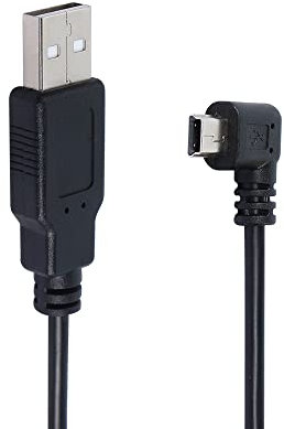 QIANRENON 90 Degree Mini USB to USB 2.0 Extension Cable Mini 5Pin USB B Male Right Angle to USB 2.0 Male Data for GPS Camera Devices Cable 1.5m(Left)