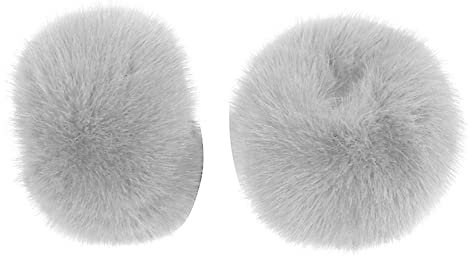 ihreesy 1 Paar Damen Kunstpelzmanschette,Armband Winddichte Kunstpelz Fellstulpen Handgelenkmanschetten Warm Winter Armstulpen Flauschig Plüschmanschetten 33cmx12cm,Grau