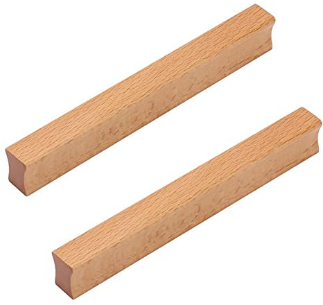 NANNAN0901 2 Stück Aus Holz Küchengriffe Schrankgriffe Natürliches Massivholz Schubladengriffe Möbelgriffe Kleiderschrankknopf Schlafzimmer Schränketürgriffe mit Schrauben