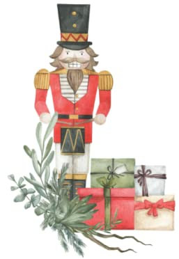 Christmas Nutcracker Gifts Notebook Journal Blank Wide Ruled Pages Paper Composition Book Daily Planner Notes