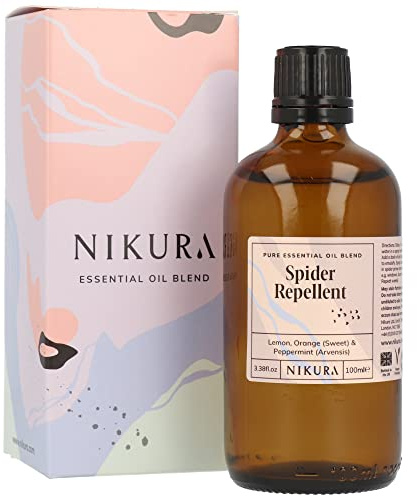 Nikura Spider Repellent Essential Oil Blend - 100ml | for deterring Spiders and mice, Natural Spider Repellent | Make a Homemade Spider Repellent Spray | Vegan, 100% Pure and Natural