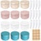 CONNECTION 12 PCS Aluminum Tin Jars 50ml Travel Pots for Toiletries Lip Balm Containers Cosmetic Jars Sample Pots Cream Container Tin Pot for Lotions Lip Balm Cream Candle (Gold Pink White Blue)