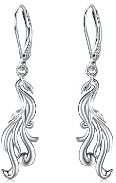 OHAYOO Phönix Ohrringe 925 Sterling Silber Rising Phoenix Baumelnde Ohrring Phönix Anhänger Ohrringe Damen Ohrringe Tier Schmuck Geschenke für Frauen Mädchen (Phoenix 1)
