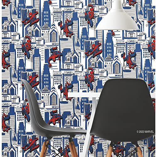 ROOMMATES RMK12459RL Papier peint autocollant Motif Spider-Man Bleu