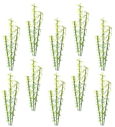 Gadpiparty 50stücke Miniatur-kunstbambuspflanzen Aus Robustem Kunststoff Künstliche Bambuspflanzen Für Mikro-landschaften Exquisit Und Einfach Zu Handhaben Lebensecht Verblassend