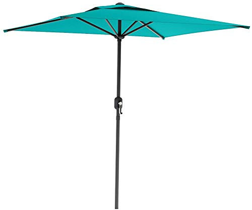 2,0 m / 6,6 pies, resistente, recto, UV 50, parasol, parasol, jardín rectangular, voladizo, parasol, toldo inclinable, fácil de abrir, para jardín al aire libre, terraza, patio, refugio solar colgante