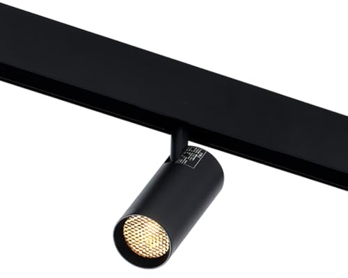 Qub Line Single Schienenstrahler – Smart Zigbee 48V – Magnet Schienensystem – App & Sprachsteuerung – Deckenstrahler Schwarz – LED integriert