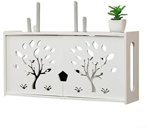 ZYWUOY Rastrelliera wireless per router, grande, da parete, per soggiorno, WiFi, decorazione per scrivania, camera da letto, appartamento, doppia porta, cervo