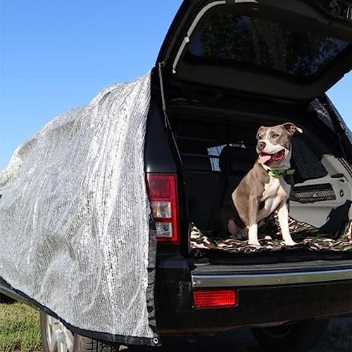 Schattennetz Hund Groß 3 m x 4 m 12m² 90% Alu Sonnensegel Alu UV Sonnenschutz Schattennetz Hitzeschutz Haube für Wohnwagen, Wohnmobil, Van, T5